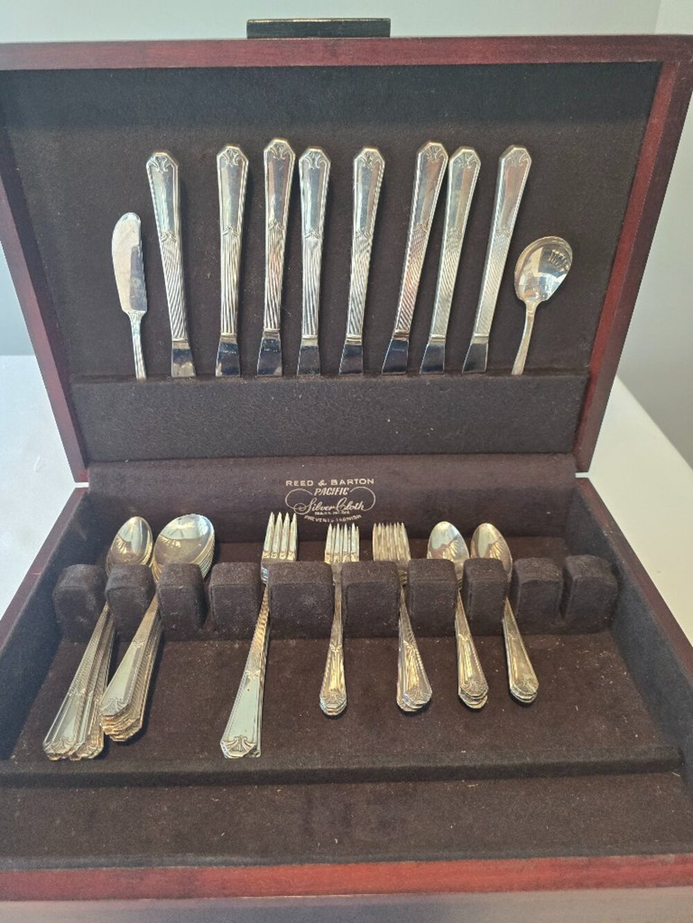 William Rogers Silver Plated Flatware in Wood Case